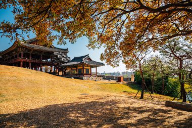 Yeongnamnu Kore geleneksel pavyonu Sonbaharda Miryang, Kore 'de