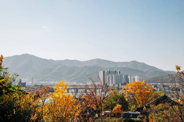 Vue Panoramique Ville Rivière Miryang Automne Miryang Corée — Photo