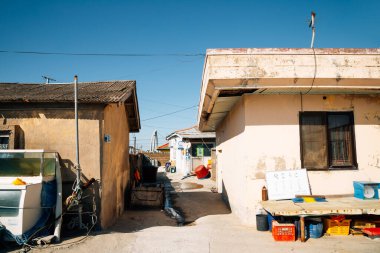 Gunsan, Kore - 24 Mart 2021: Gogunsan Adaları Munyeodo Sahil Köyü