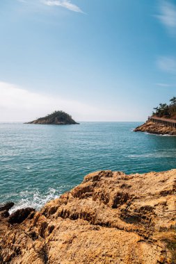 Kore, Gunsan 'da Seonyudo Adası Dulle-gil deniz manzarası.