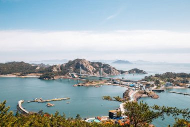 Kore, Gunsan 'daki Daejangbong tepesinden Gogunsan Adalarının panoramik görüntüsü