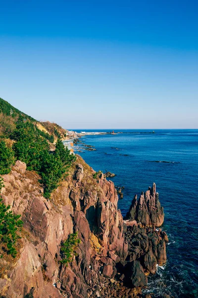 Oceano Azul Precipício Observatório Haeoreum Pohang Coreia — Fotografia de Stock