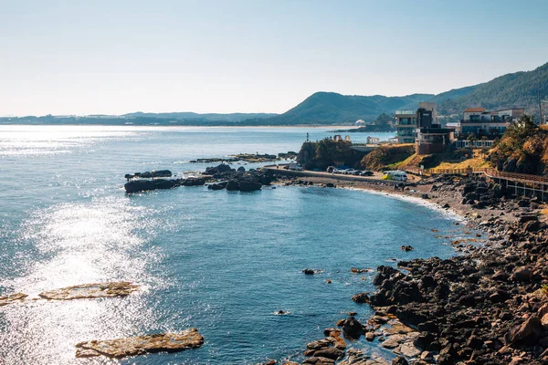 Vista Para Vila Costeira Observatório Haeoreum Pohang Coreia — Fotografia de Stock