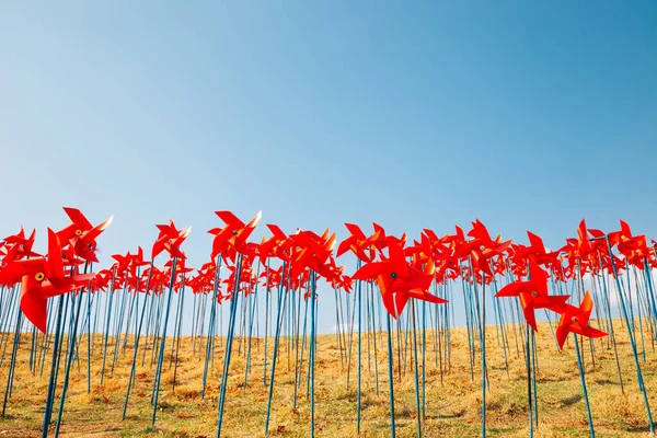 Girandole Rosse Parco Imjingak Pyeonghoa Nuri Paju Corea — Foto Stock