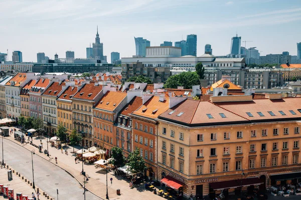 Varšava Polsko Června 2019 Pohled Staré Varšavské Město Moderní Budovy — Stock fotografie