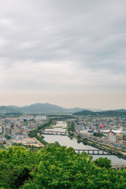 Suncheon Şehir Manzarası Suncheon, Kore 'deki Jukdobong Park' tan
