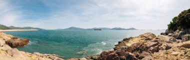 Panoramic view of Odongdo Island and sea in Yeosu, Korea clipart