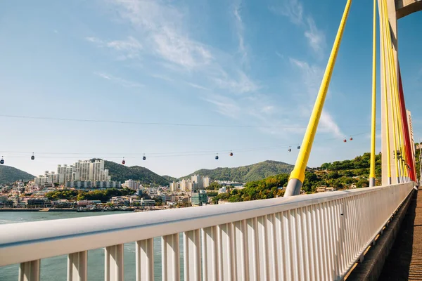 Geobukseon Bridge Och Havsby Yeosu Korea — Stockfoto