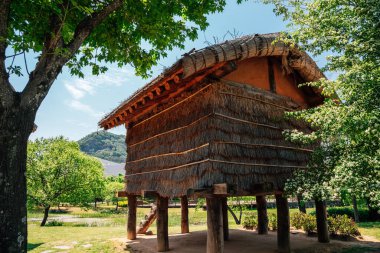 Gimhae, Kore - 24 Nisan 2021 Bonghwangdae Parkı, Bonghwang-dong Arkeoloji Bölgesi