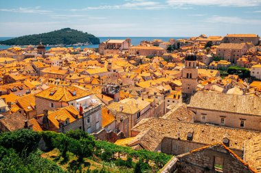Hırvatistan 'ın Dubrovnik eski kasabasının panoramik manzarası