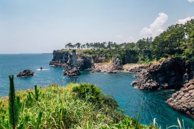 Jeju Adası, Kore 'de Oedolgae kaya ve denizleri
