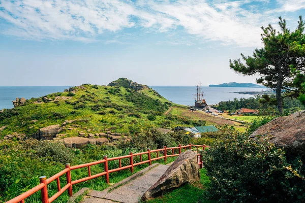 Panoramiczny Widok Plażę Yongmeori Jeju Olle Trail Wyspie Jeju Korea — Zdjęcie stockowe