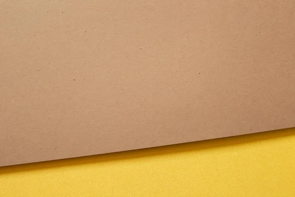 Fundo Papel Cor Marrom Amarelo Camadas Vista Superior — Fotografia de Stock