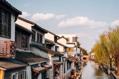 Çin 'in Suzhou kentindeki Antik Çin Su Kenti manzarası