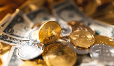 Şifreli para birimi için kripto altın bitcoin resmi
