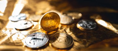 Şifreli para birimi için kripto altın bitcoin resmi