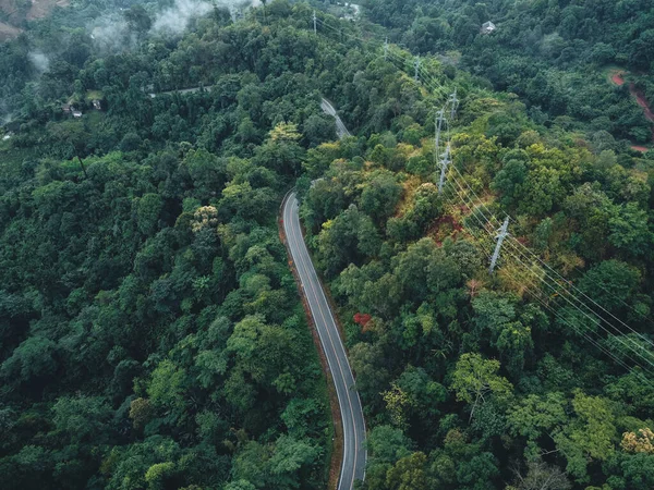 Green Road Mountain Rainy Season Road Forest — Foto de Stock