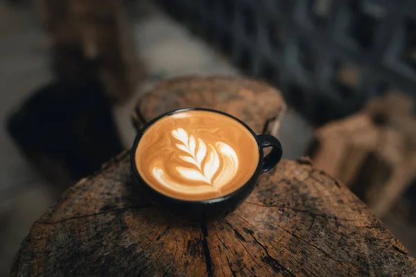 Kopje Koffie Latte Koffie Sho Koffie Latte Kunst Maken Door — Stockfoto