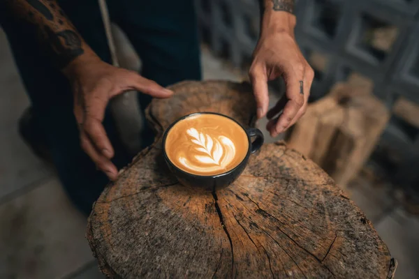 Secangkir Kopi Latte Kopi Sho Kopi Latte Seni Yang Dibuat — Stok Foto