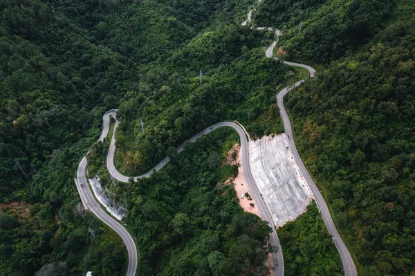 Estrada Montanha Árvores Verdes Cima Para Pai Tailândia — Fotografia de Stock