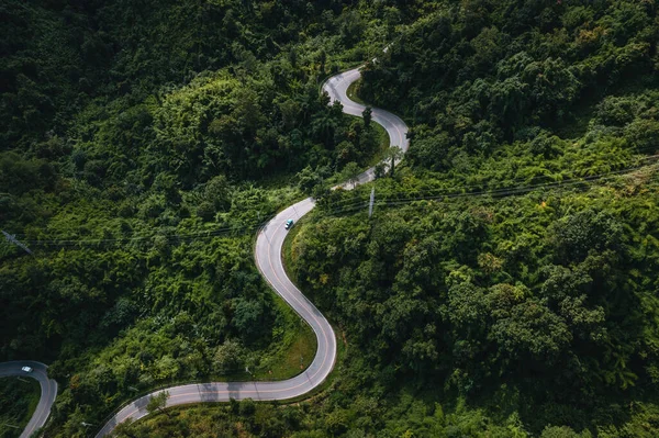 Horská Cesta Zelené Stromy Shora Pai Thajsko — Stock fotografie