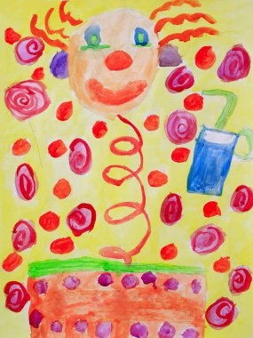 Çocuk çizim palyaço