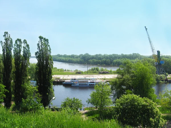 View to the river port in Chernihiv — Stock Photo, Image