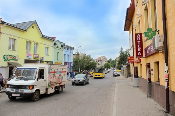 Rua em Drohobych cidade — Fotografia de Stock