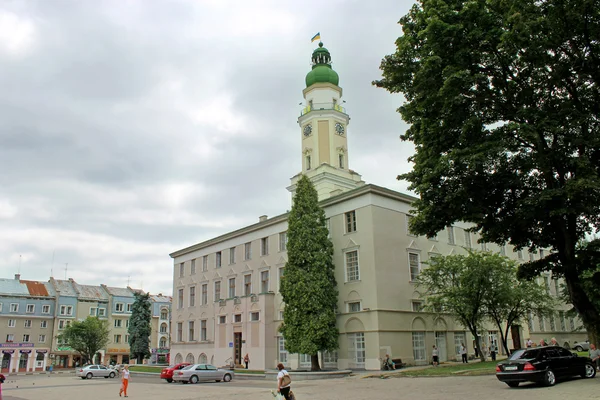 Tower of city hall in the center of Drohobych Royalty Free Stock Images