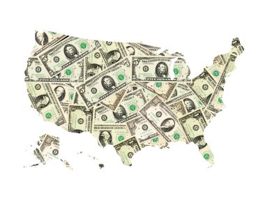 ABD Haritası izole dolar