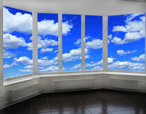 Plastic windows overlooking the heaven — Stock Photo, Image