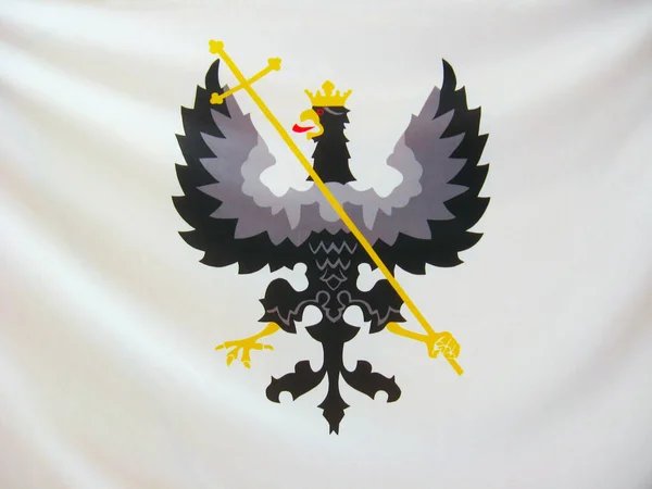 Offizielle Flagge Und Wappen Der Ukrainischen Stadt Tschernihiw Symbole Von — Stockfoto
