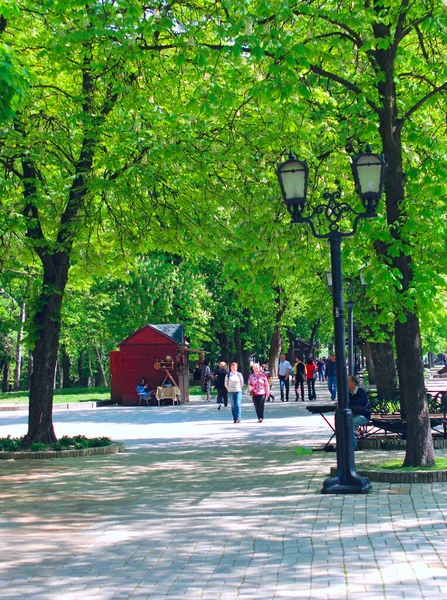 Chernihiv Ucrânia Maio 2020 Pessoas Tendo Descanso Parque Cidade Com — Fotografia de Stock