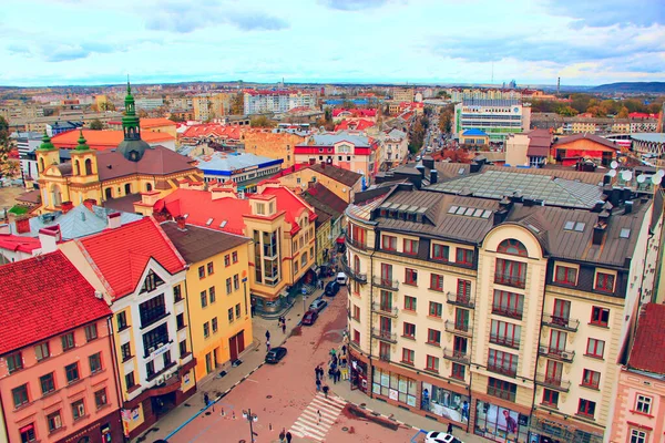 Ivano Frankivsk Uklraine Oktober 2017 City Panorama Top View Vidunderlig - Stock-foto