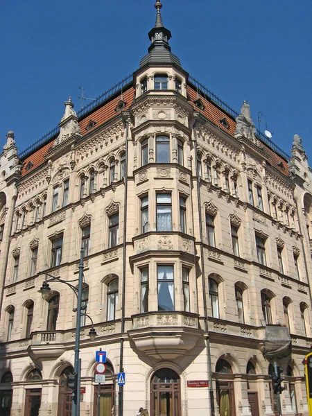 Lodz Polen April 2019 Zicht Stadsstraat Prachtige Architectuur Stad Prachtige — Stockfoto