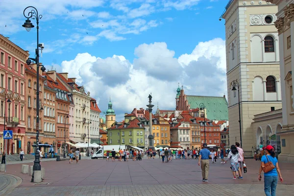 Warschau Polen Juli 2019 Schöne Architektur Warschau Polen Reger Verkehr — Stockfoto