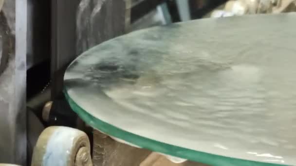 Jets Refrigeración Por Agua Máquina Procesamiento Vidrio Vidrio Blanco — Vídeo de stock