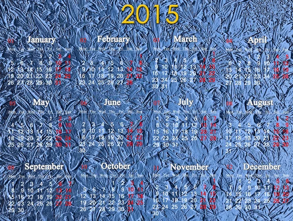 Calendario para 2014 año en el fondo azul — Foto de Stock