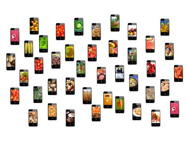 farklı görüntülerle modern cep telefonları