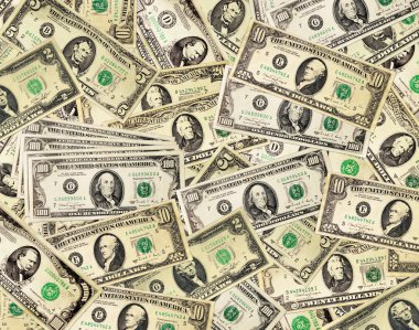 Arka plandan farklı Amerikan Doları