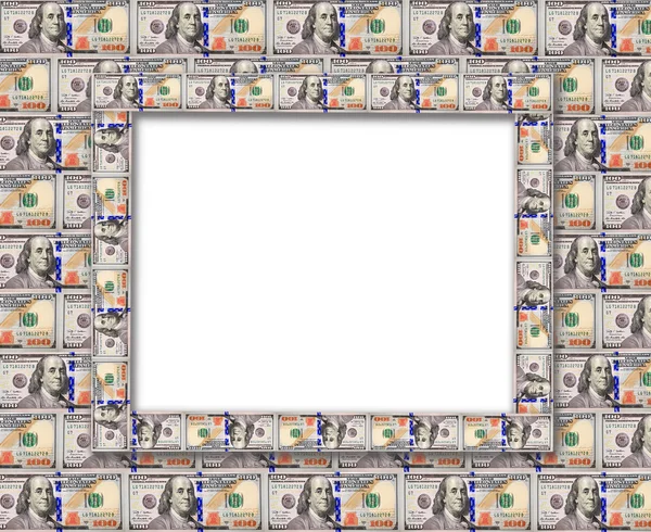 Rama z dolarów na białym tle — Zdjęcie stockowe