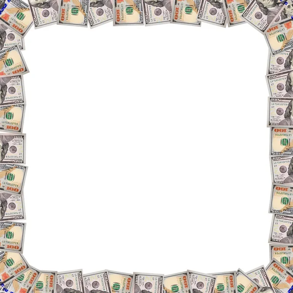 Frame from the dollars isolated on the white — Stock Photo, Image