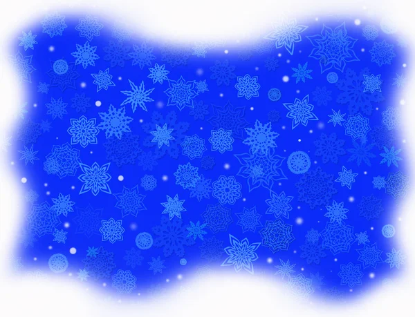 Blauwe patroon van sneeuwvlokken voor kerstkaart — Stockfoto
