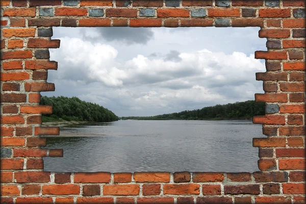 Wall from the red brick — Stock Photo, Image