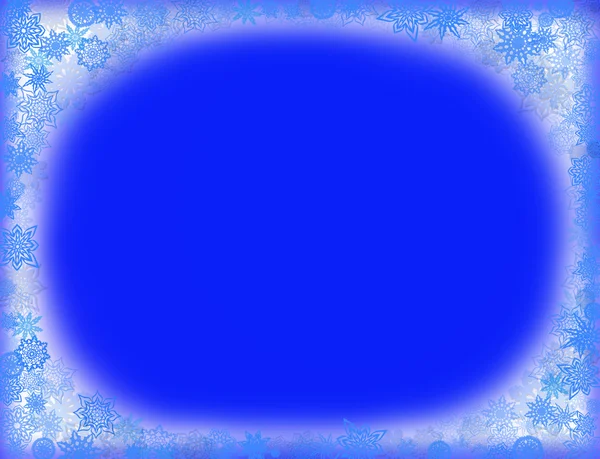 Licht blauw patroon frame van sneeuwvlokken voor kerstkaart — Stockfoto