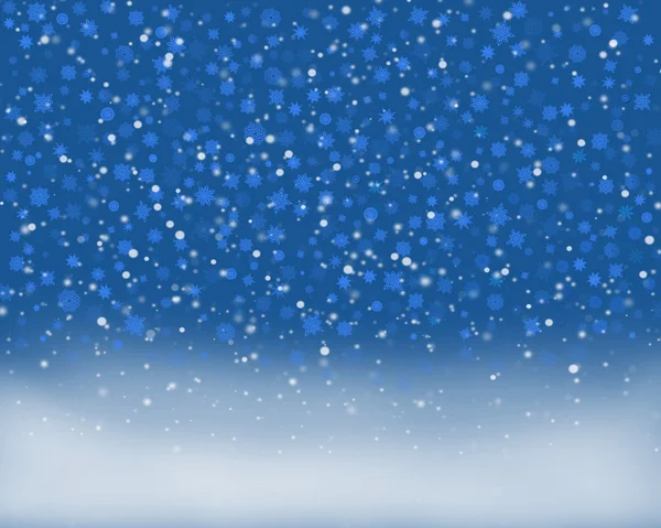 Fabulous snowflakes falling on the ground — Stock Photo, Image