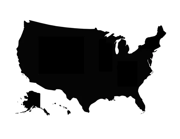 Black map of USA — Stock Photo, Image