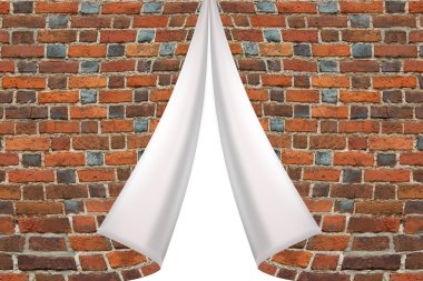 Beyaz arka plan üzerinde tuğla manşet