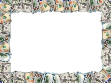 Çerçeve üzerinde beyaz izole dolar