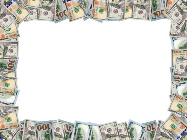 Çerçeve üzerinde beyaz izole dolar